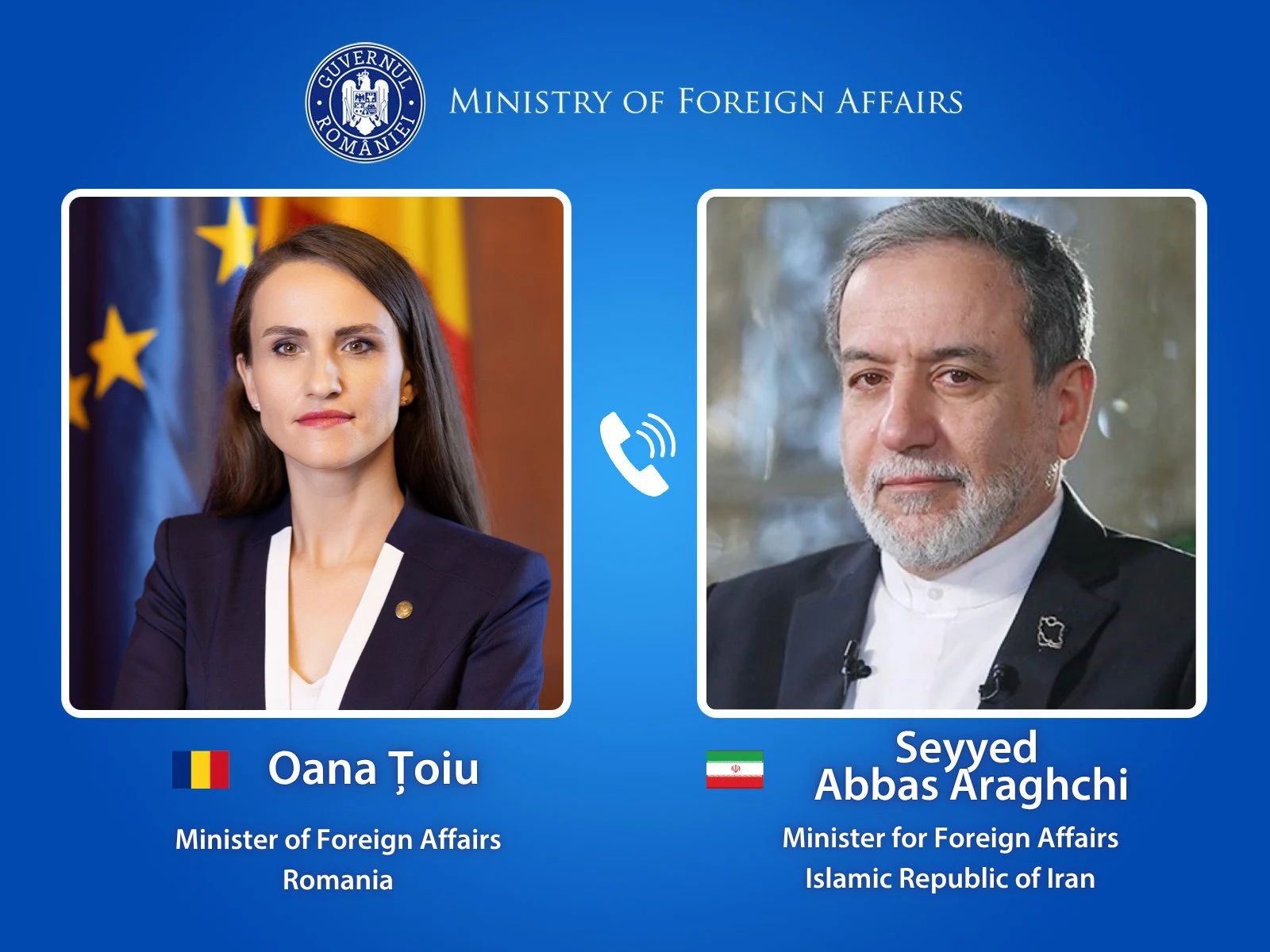 Oana Țoiu a discutat cu ministrul iranian de Externe. Mesajul transmis privind redeschiderea Strâmtorii Ormuz