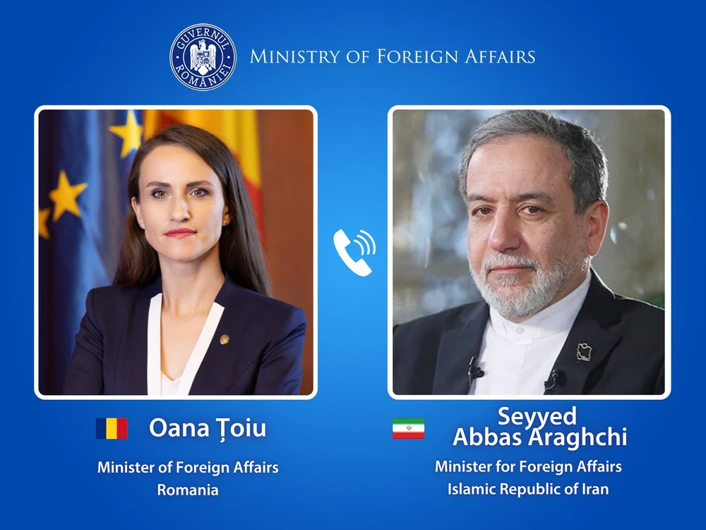 Oana Țoiu a discutat cu ministrul iranian de Externe. Mesajul transmis privind redeschiderea Strâmtorii Ormuz