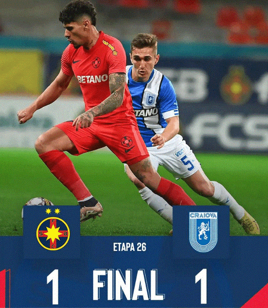 Superliga: FCSB-Universitatea Craiova. Goluri la extreme...