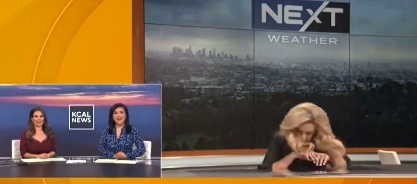 Momentul în care prezentatoarea de la CBS Los Angeles leșină. Foto: Captură video 