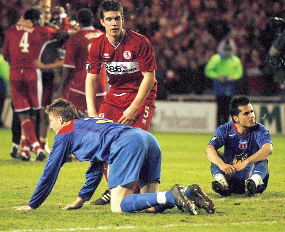 Aprilie 2016. În Anglia, Middlesborough a eliminat dramatic Steaua condusă de Olăroiu în semifinala Cupei UEFA