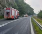 Accident pe Valea Oltului DN7 - E81 la la Cornet - Racoviţa în Vâlcea maşină în flăcări Foto Adevărul 