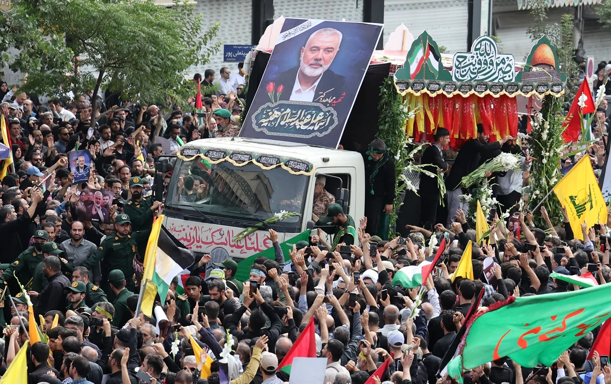 Procesiune funerară pentru liderul politic al Hamas Ismail Haniyeh la Teheran FOTO EPA-EFE