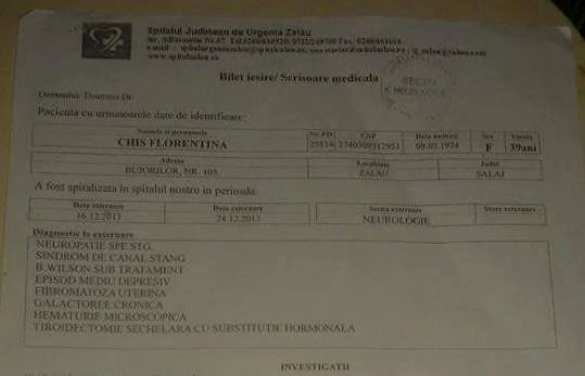 scrisoare medicala