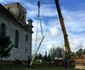 Biserica reformată de la Dumbrava (judeţul Timiş) a rămas fără turn FOTO Facebook/Czapp Istvan