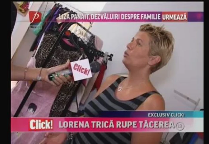 Lorena Trică a vorbit cu reporterul emisiunii Click! de la Prima Tv de marţi
