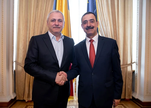 Liviu Dragnea şi ambasadorul Palestinei în România, Fuad Kokaly Foto: Camera Deputaţilor