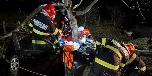 bărbat încarcerat într un accident produs în județul Satu Mare Foto ISU jpg