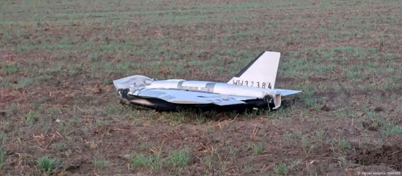 Dronă deteriorată căzută în localitatea Czosnowka din estul Poloniei (10.09.2025)