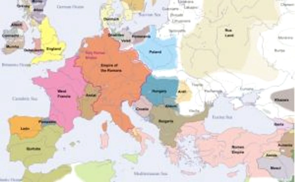 Hartă Europa, anul 1000 / sursă: Euratlas.net
