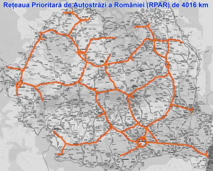 Reteaua prioritara de autostrazi a Romaniei