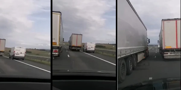 Banda de urgență transformată în bandă de viteză pe A1 în Sibiu Foto colaj capturi video jpg