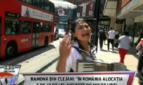 Ramona de la Clejani face bani cu acordeonul, la Londra jpeg