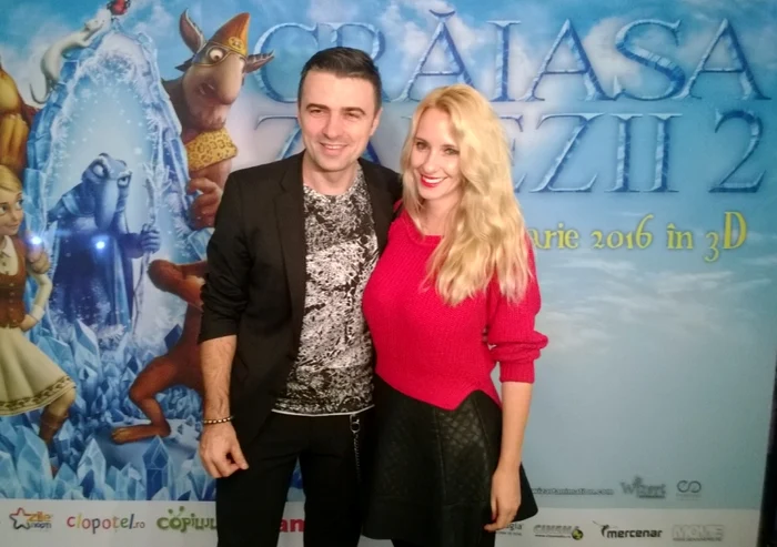 Cornel Ilie şi Eliza, la avanpremiera filmului "Crăiasa zăpezii 2"Foto: Gheorghe Chelu
