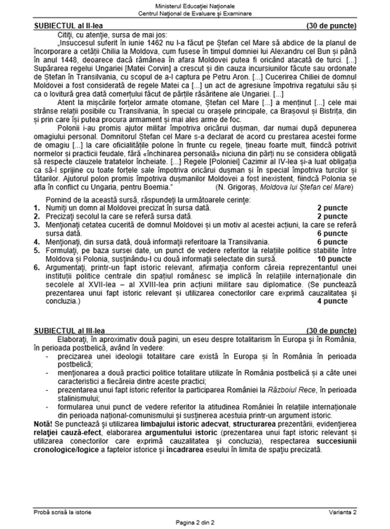 Subiecte istorie bacalaureat 2018 2 jpg jpeg