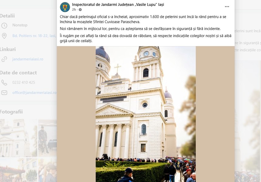 Aproape 1.600 de oameni stau încă la coadă, în ploaie, pentru a se închina la moaștele Sfintei Parascheva, la trei zile după încheierea pelerinajului