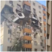 locul în care un bărbat ar fi fost aruncat de suflul exploziei din Rahova foto captura video fb reporter neptun tv