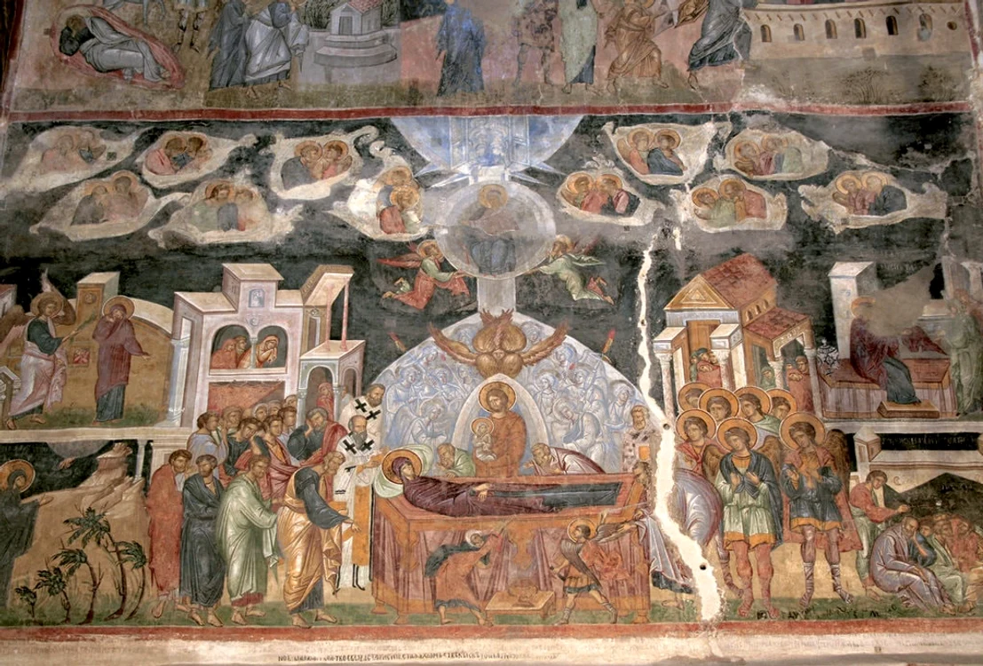 
    Adormirea Maicii Domnului frescă din Biserica Sfântul Nicolae Domnesc de la Argeș  