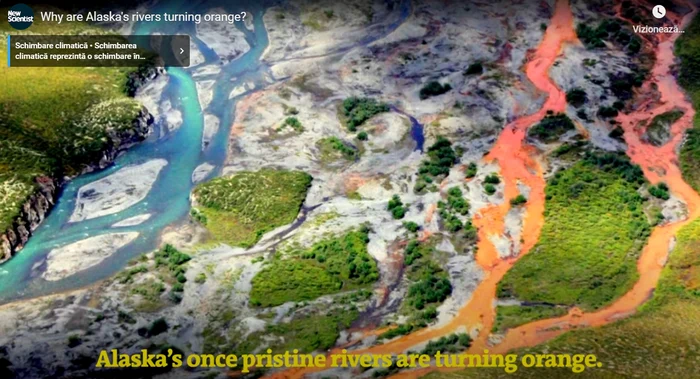 Râurile din Alaska s-au colorat din cauza metalelor grele ajunse în apă. FOTO Captură CNN