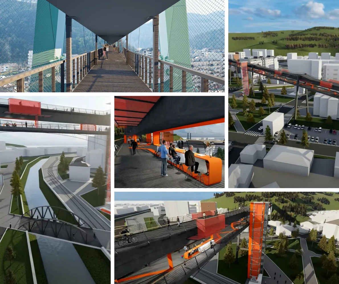 Funicularul din Reșița va fi transformat în promenadă suspendată (foto: ADR Vest)