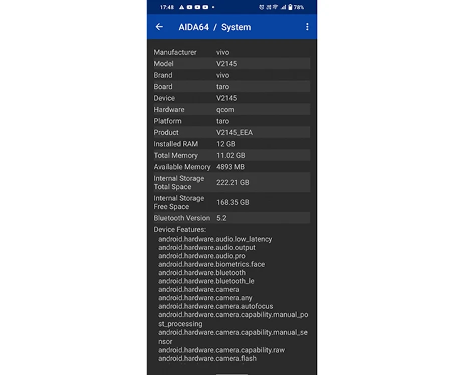vivo X80 Pro stocare raspuns haptic