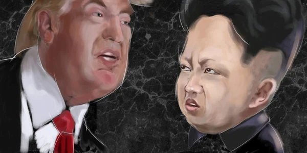 Caricatura Donald Trump Kim Jong un FOTO 123 RF 