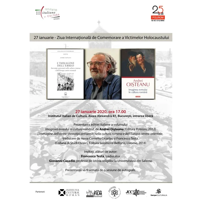 Ediția italiană a volumului „Imaginea evreului în cultura română”, de Andrei Oișteanu jpeg