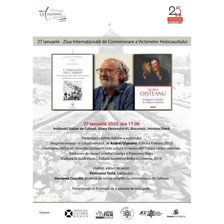 Ediția italiană a volumului „Imaginea evreului în cultura română”, de Andrei Oișteanu jpeg