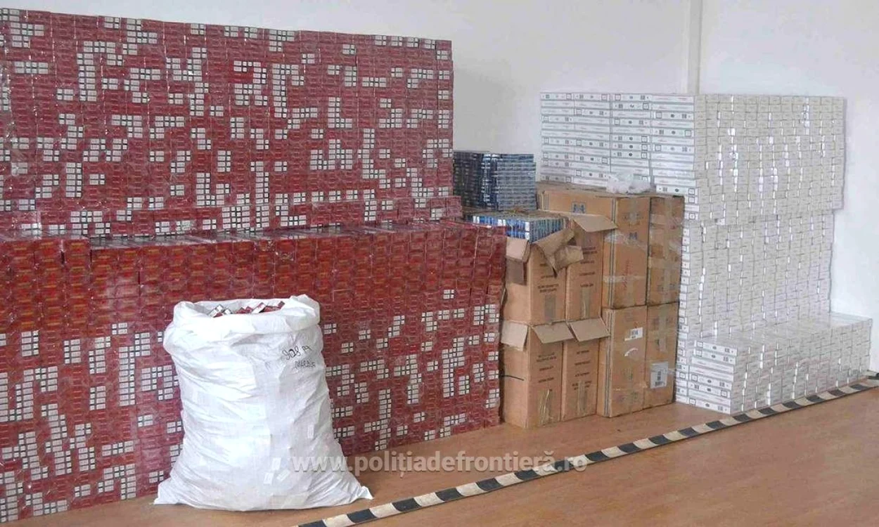 Ţigări de contrabandă de peste două milioane de euro confiscate de poliţiştii de frontieră suceveni. FOTO Poliţia de Frontieră