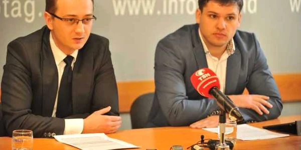Avocatii Sergiu Gotonoga si Andrei Iosip apara intersele companiei Eventis FOTO Grifor