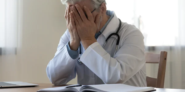 Doctor - medic epuizat - suparat - nervos FOTO Shutterstock 
