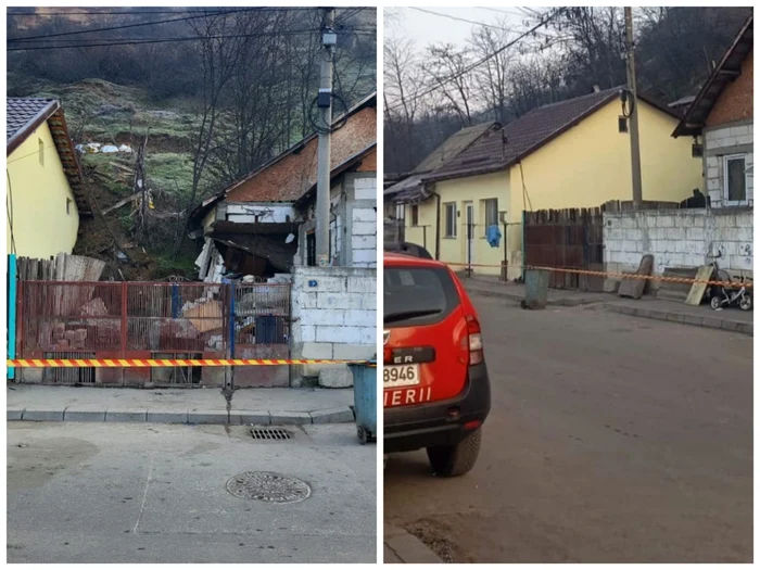 Peretele unei case s-a prăbușit FOTO: colaj/Adevărul