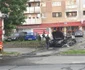 Masina explodata parcare supermarket Arad FOTO aradon.ro