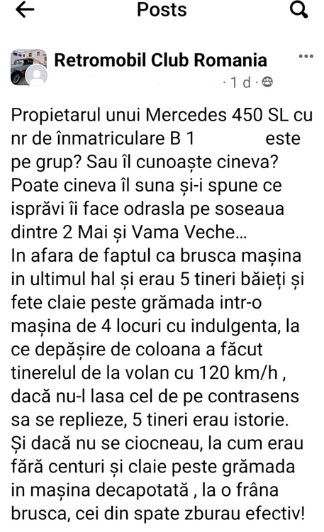 Mesajul postat de un alt șofer despre Vlad Pascu FOTO stiripesurse.,ro