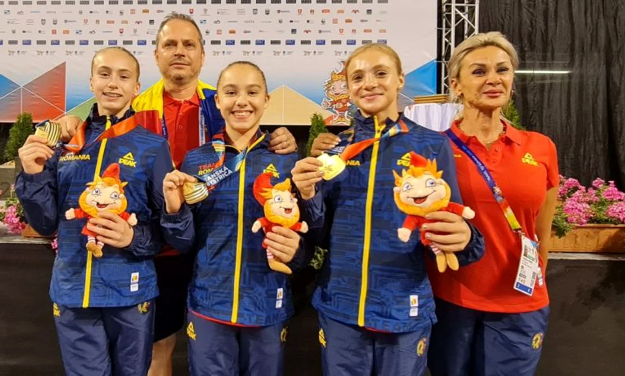 Echipa de gimnastică a României a cucerit aurul la FOTE 2022 (FOTO: Facebook/ COSR)