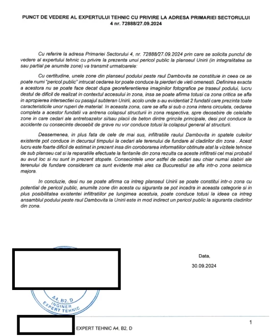 Punctul de vedere al experților vis a vis de Planșeul Unirii 