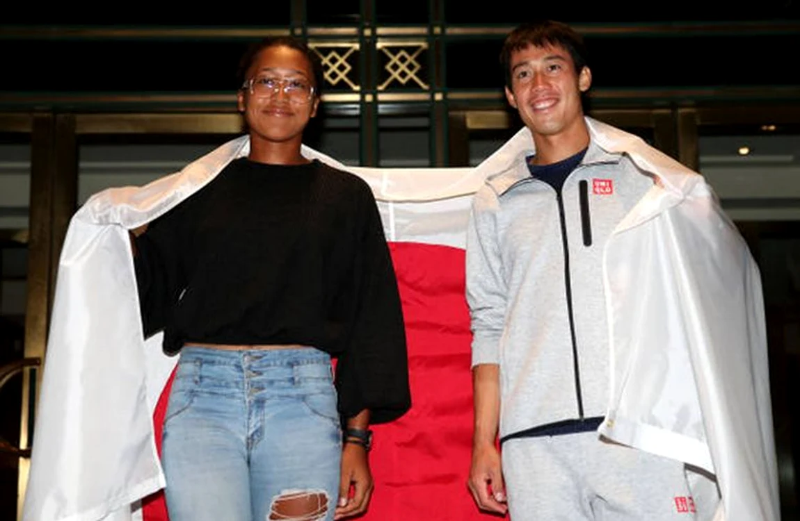 
    Naomi Osaka si Kei Nishikori, după calificarea în semifinale la US OpenFOTO: Guliver/ Gettyimages  