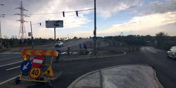Imagine din timpul lucrărilor de modernizare a intersecţiei dintre centură şi bulevardul Galaţi FOTO PMG