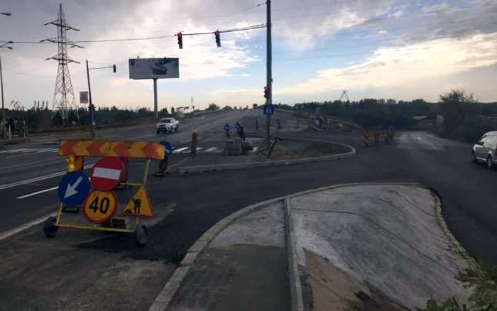 Imagine din timpul lucrărilor de modernizare a intersecţiei dintre centură şi bulevardul Galaţi FOTO PMG