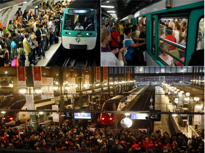 Aglomerații în metroul parizian