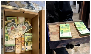 Cutii cu bani găsite la domiciliul lui Cristian Anton 