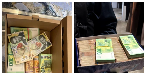 Cutii cu bani găsite la domiciliul lui Cristian Anton