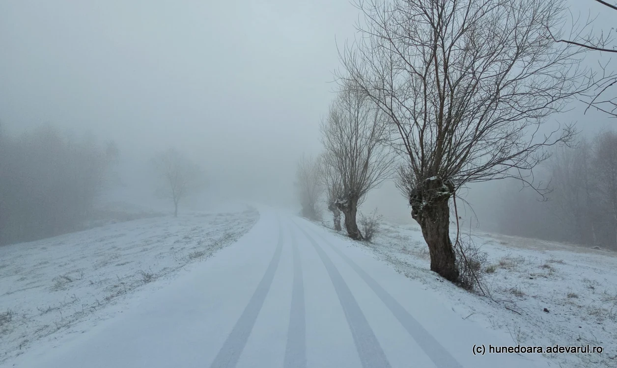 Drumul județean 666, la Dealul Babii, închis iarna. Foto: Daniel Guță. ADEVĂRUL