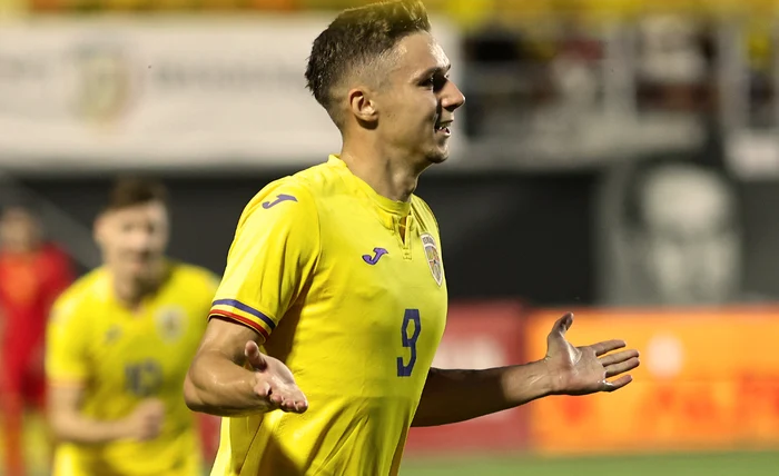 Louis Munteanu a marcat singurul gol FOTO: Facebook/Echipa națională de fotbal a României
