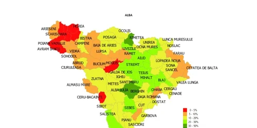 harta vaccinare alba