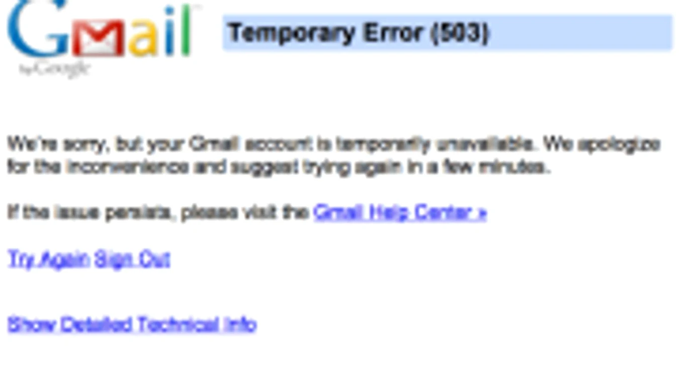 Mesajul erorii de pe Gmail