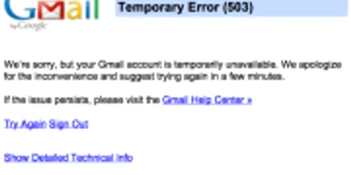 Mesajul erorii de pe Gmail