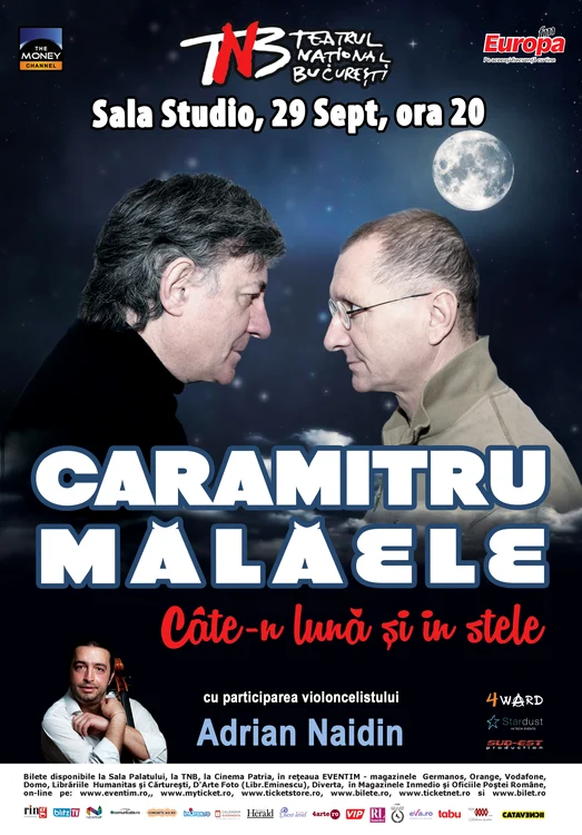 
    Duelul ”Caramitru – Mălăele, căte-n lună şi în stele” revine pe scena Teatrului Naţional Bucureşti  