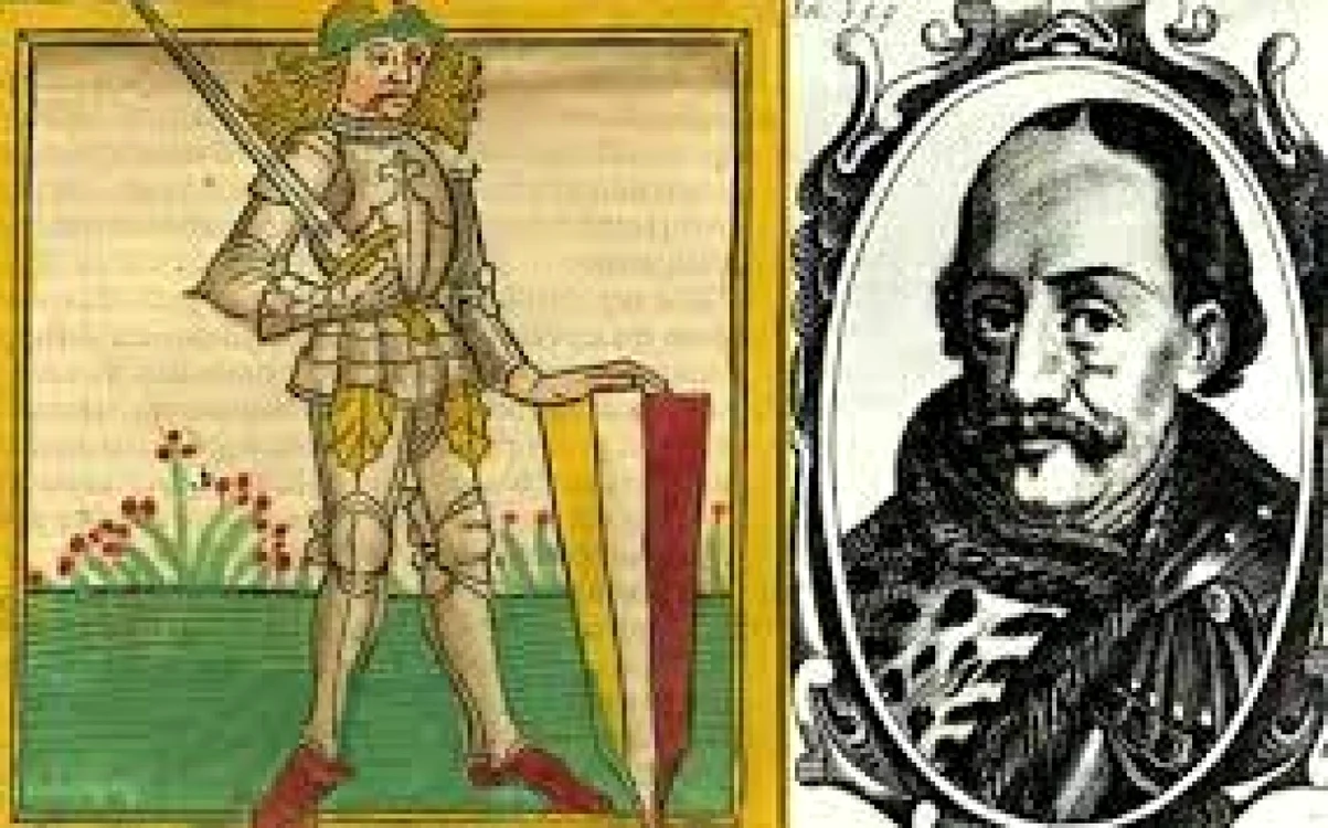 Ioan de Hunedoara (gravură medievală) și portret din secolul al XIX-lea. Wikipedia