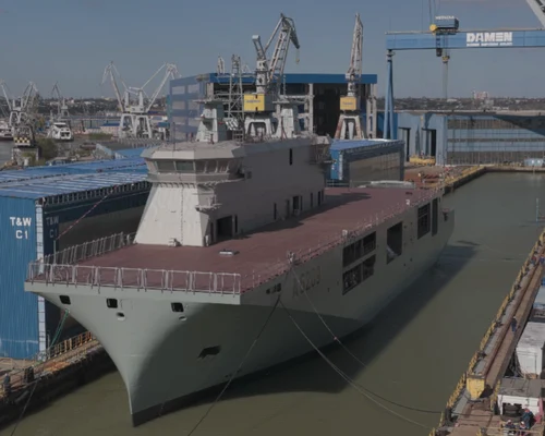 Portavion de drone Galați foto captura video Defense Romania png